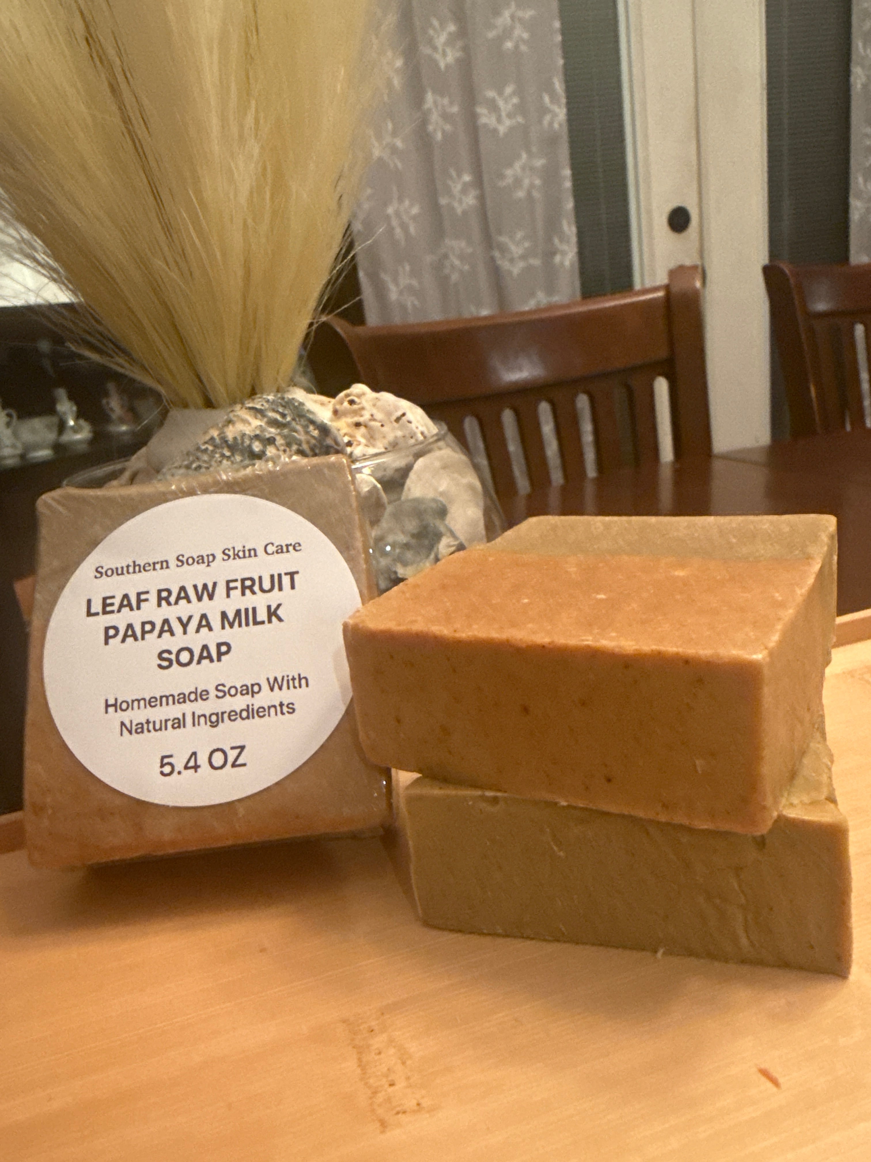 LEAF RAW FRUIT PAPAYA MILK SOAP